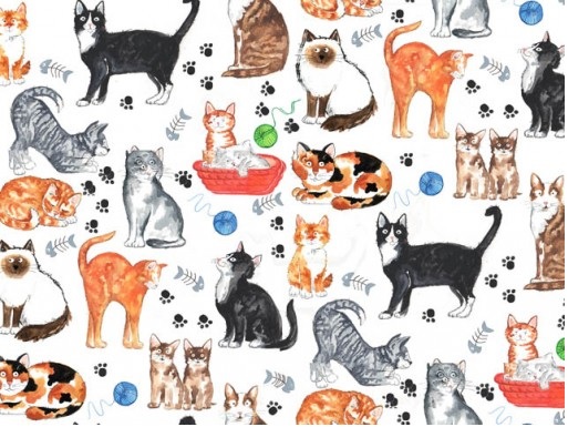 Cats Chintz 200 mm x 200 mm - Click Image to Close